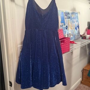Sparkle Blue Girls' Party Dress - Sleeveless A-Line